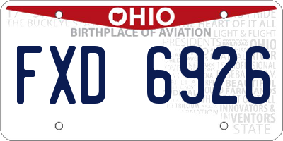 OH license plate FXD6926
