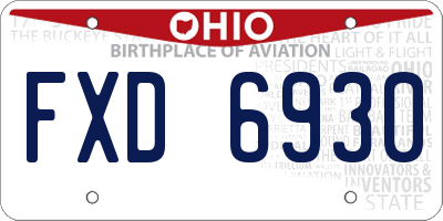 OH license plate FXD6930