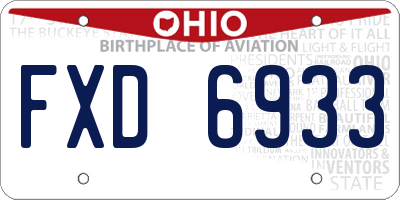 OH license plate FXD6933