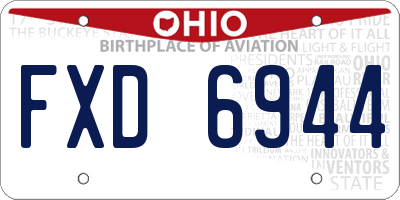 OH license plate FXD6944