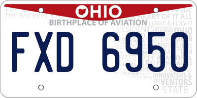 OH license plate FXD6950