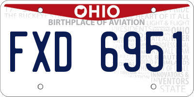 OH license plate FXD6951