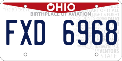 OH license plate FXD6968