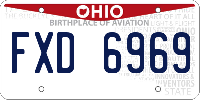 OH license plate FXD6969
