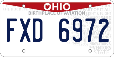 OH license plate FXD6972