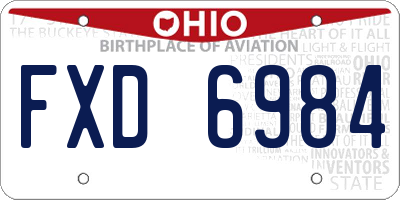 OH license plate FXD6984
