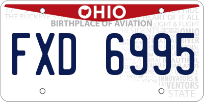 OH license plate FXD6995
