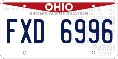 OH license plate FXD6996
