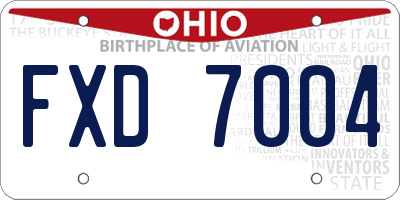 OH license plate FXD7004
