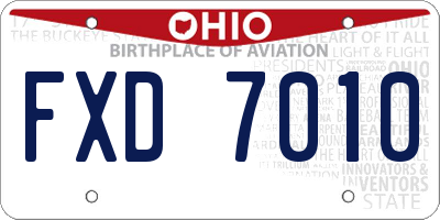 OH license plate FXD7010