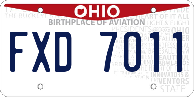 OH license plate FXD7011