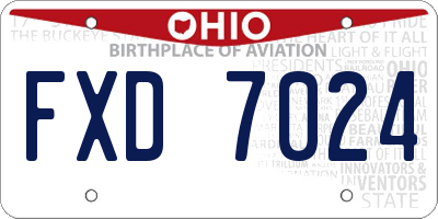 OH license plate FXD7024