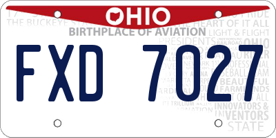OH license plate FXD7027
