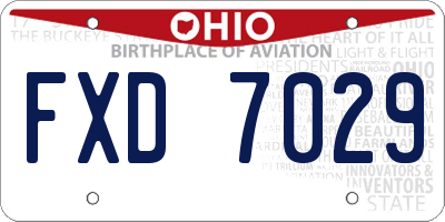 OH license plate FXD7029