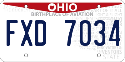 OH license plate FXD7034