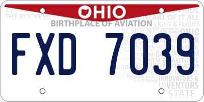 OH license plate FXD7039
