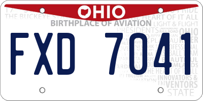 OH license plate FXD7041