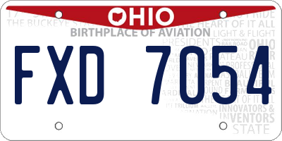OH license plate FXD7054