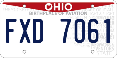 OH license plate FXD7061
