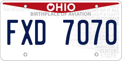 OH license plate FXD7070