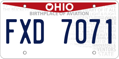 OH license plate FXD7071