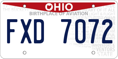 OH license plate FXD7072