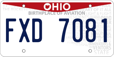 OH license plate FXD7081