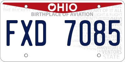 OH license plate FXD7085