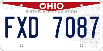 OH license plate FXD7087