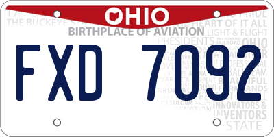 OH license plate FXD7092