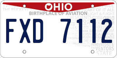 OH license plate FXD7112