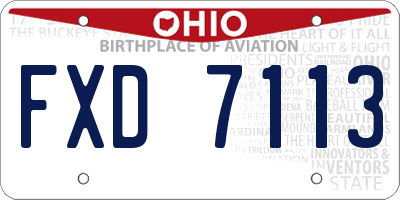 OH license plate FXD7113