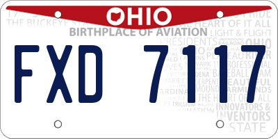 OH license plate FXD7117