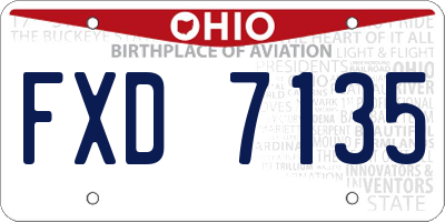 OH license plate FXD7135
