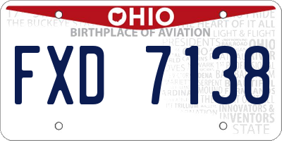 OH license plate FXD7138