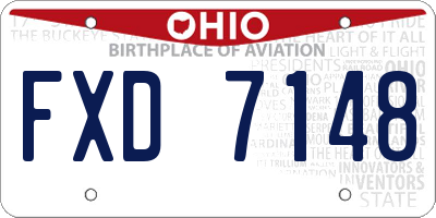 OH license plate FXD7148
