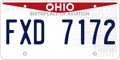 OH license plate FXD7172