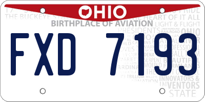 OH license plate FXD7193