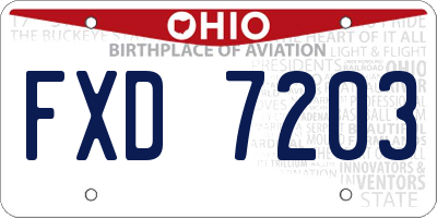 OH license plate FXD7203