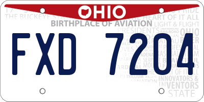 OH license plate FXD7204