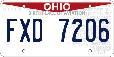 OH license plate FXD7206
