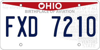 OH license plate FXD7210