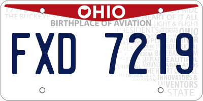 OH license plate FXD7219