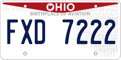 OH license plate FXD7222