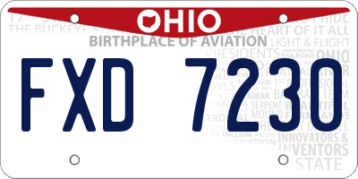 OH license plate FXD7230