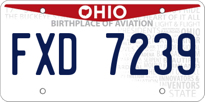 OH license plate FXD7239