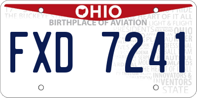 OH license plate FXD7241
