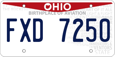 OH license plate FXD7250