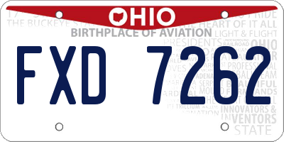 OH license plate FXD7262