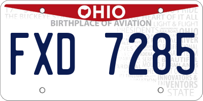 OH license plate FXD7285